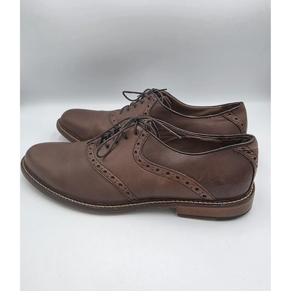 Aston Grey‎ Collection Tokyo Mens Brown Leather Oxford Classic Dress Shoes 11